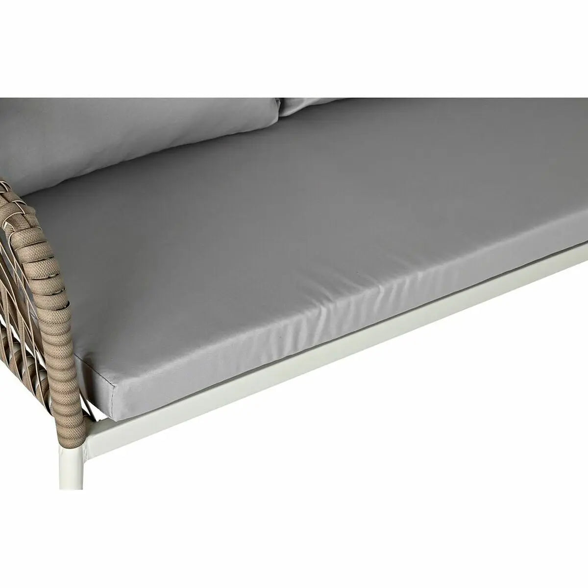 Ensemble Canapé + Table DKD Home Decor Verre rotin synthétique Acier (190 x 190 x 70 cm) Bigbuy