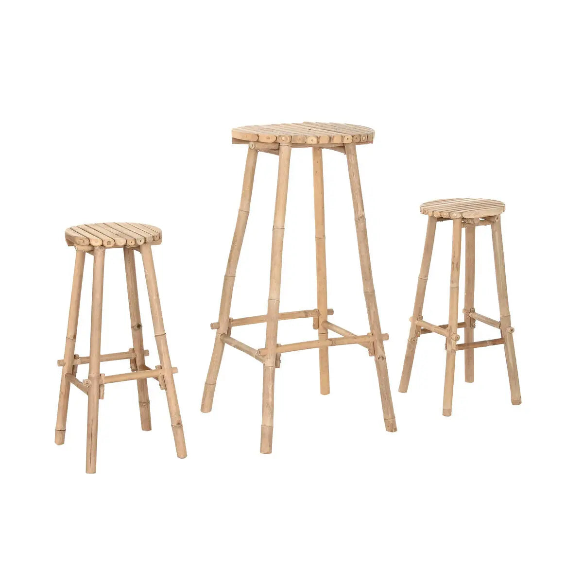 Ensemble Table + 2 Chaises Home ESPRIT Bambou 50 x 50 x 105 cm Bigbuy