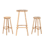 Ensemble Table + 2 Chaises Home ESPRIT Bambou 50 x 50 x 105 cm Bigbuy