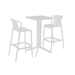 Ensemble Table + 2 Chaises Home ESPRIT Blanc Métal polypropylène 60 x 60 x 102 cm Mamm