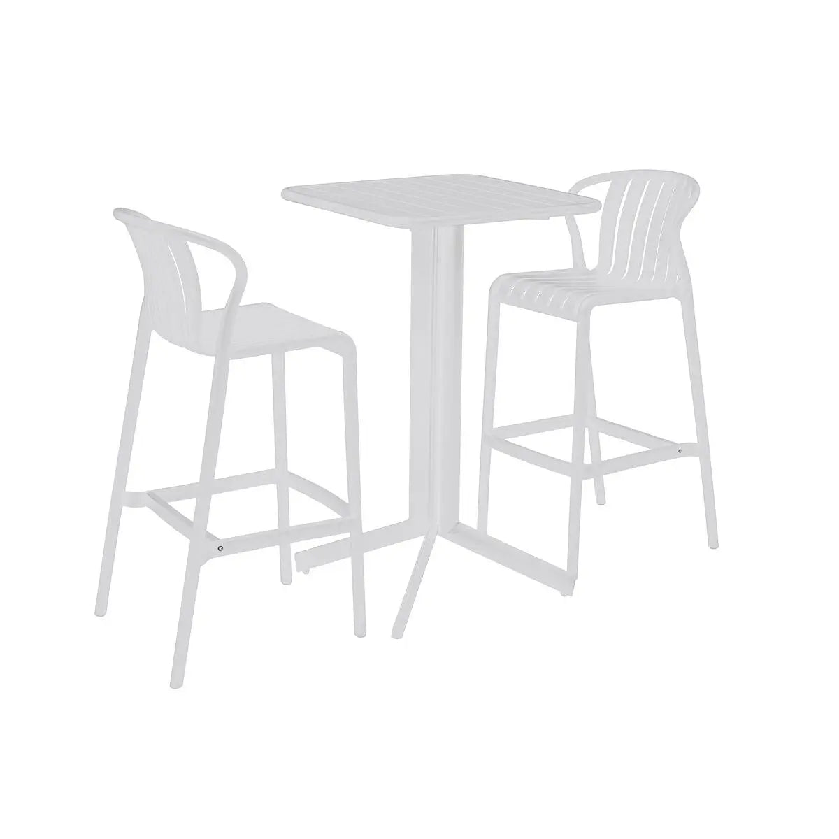 Ensemble Table + 2 Chaises Home ESPRIT Blanc Métal polypropylène 60 x 60 x 102 cm Mamm