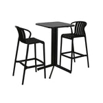 Ensemble Table + 2 Chaises Home ESPRIT Noir Métal polypropylène 60 x 60 x 102 cm Mamm