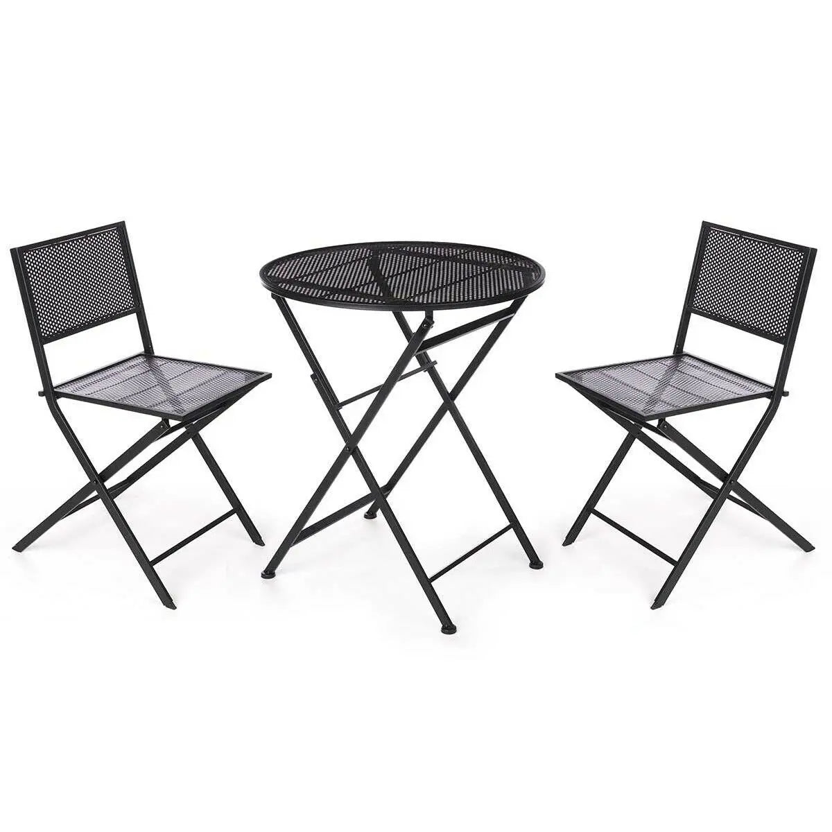 Ensemble Table + 2 Chaises Noir Bigbuy