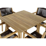 Ensemble Table + 4 Chaises DKD Home Decor 90 x 90 x 75 cm Teck Corde Mamm