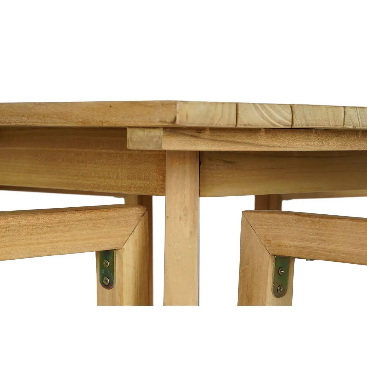 Ensemble Table + 4 Chaises DKD Home Decor 90 x 90 x 75 cm Teck Corde Mamm