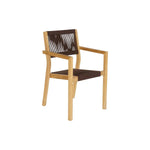 Ensemble Table + 4 Chaises DKD Home Decor 90 x 90 x 75 cm Teck Corde Mamm