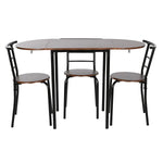 Ensemble Table + 4 Chaises DKD Home Decor Marron Noir Métal Bois MDF 121 x 55 x 78 cm Bigbuy