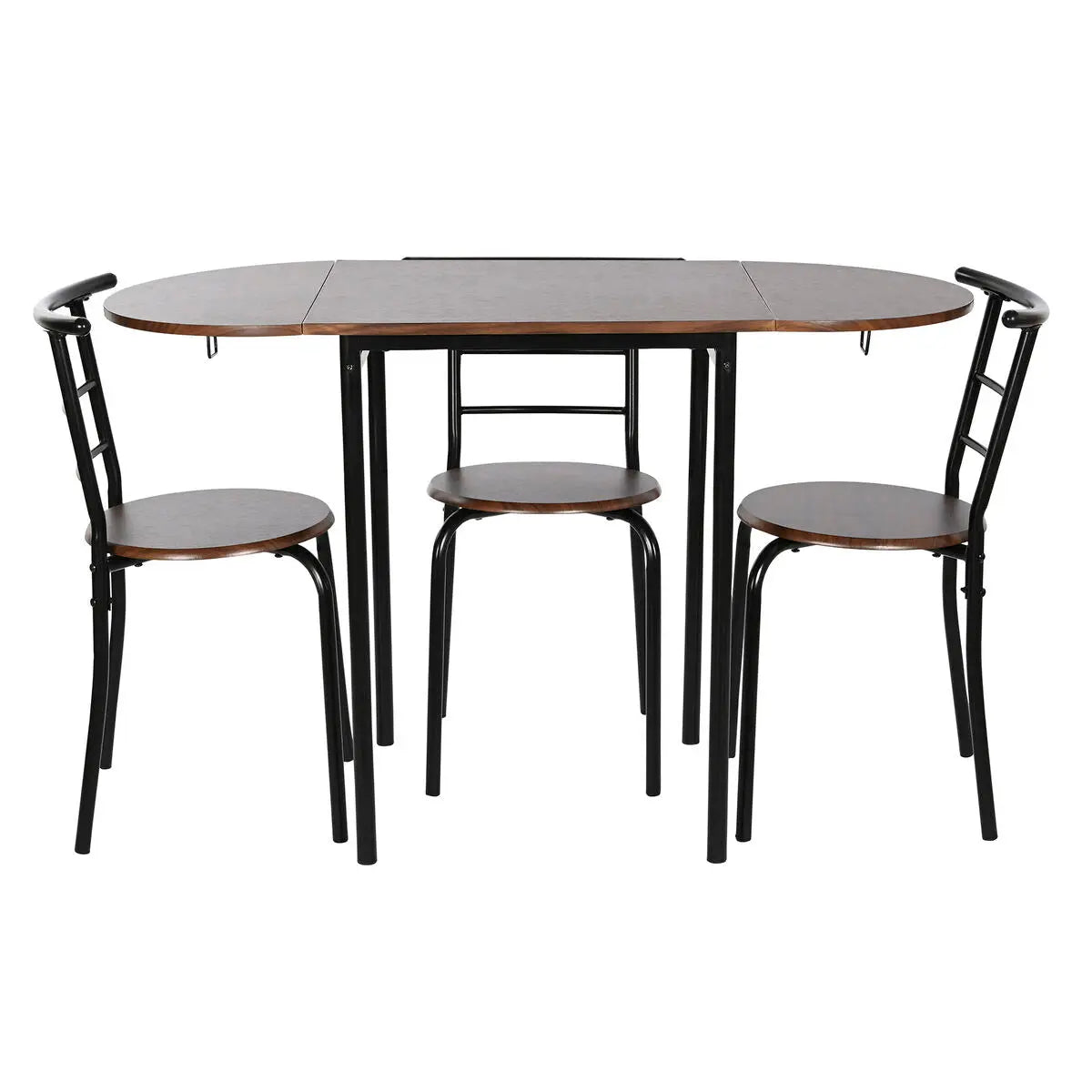 Ensemble Table + 4 Chaises DKD Home Decor Marron Noir Métal Bois MDF 121 x 55 x 78 cm Bigbuy