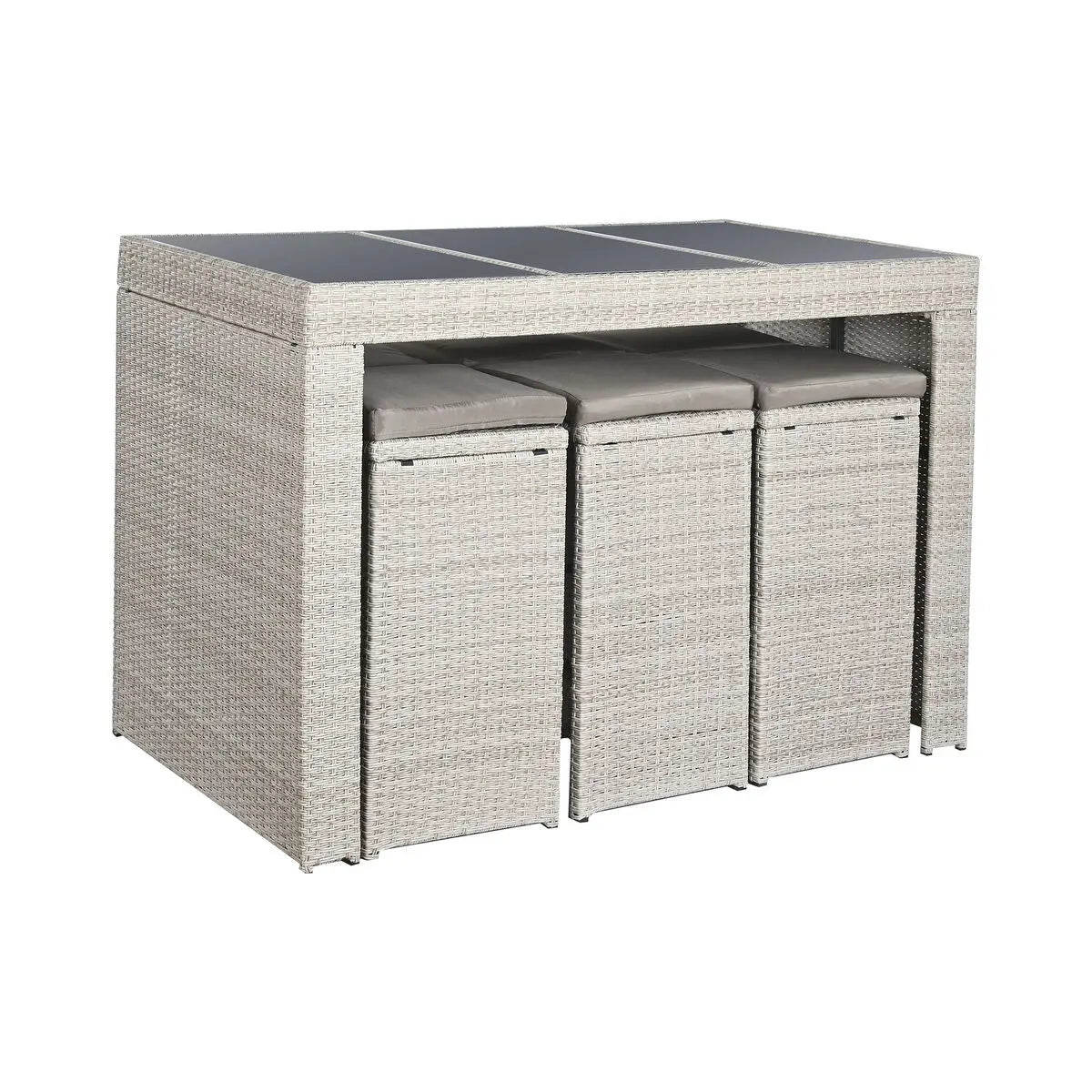 Ensemble Table + 6 Chaises DKD Home Decor Acier rotin synthétique 143 x 80 x 100 cm Mamm
