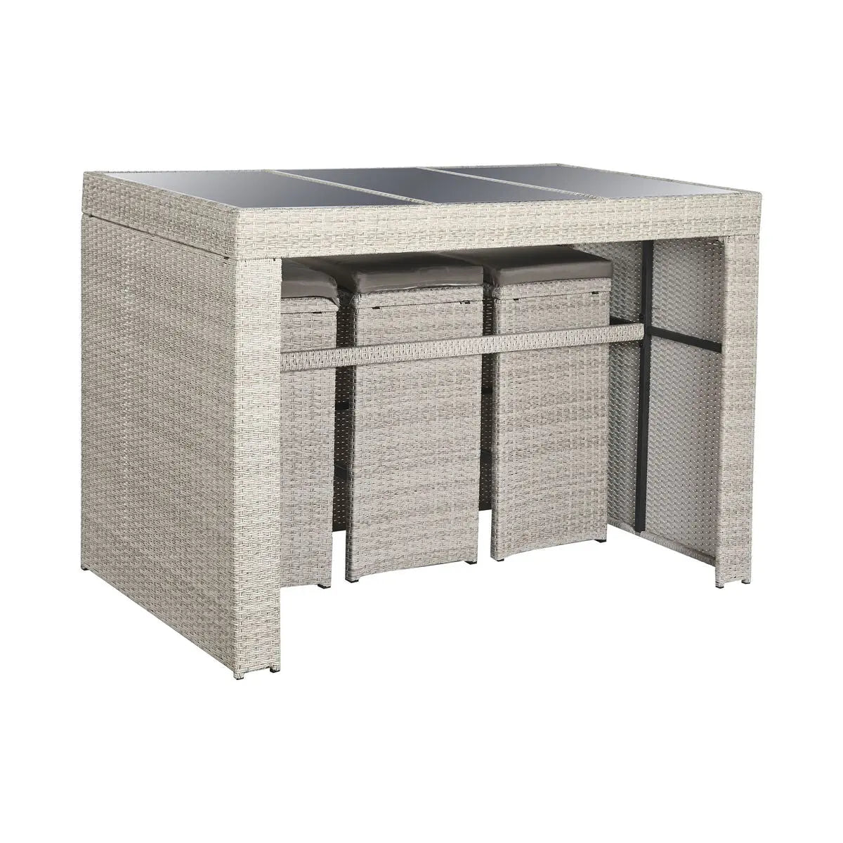 Ensemble Table + 6 Chaises DKD Home Decor Acier rotin synthétique 143 x 80 x 100 cm Mamm