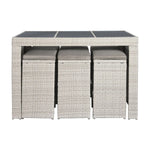 Ensemble Table + 6 Chaises DKD Home Decor Acier rotin synthétique 143 x 80 x 100 cm Mamm