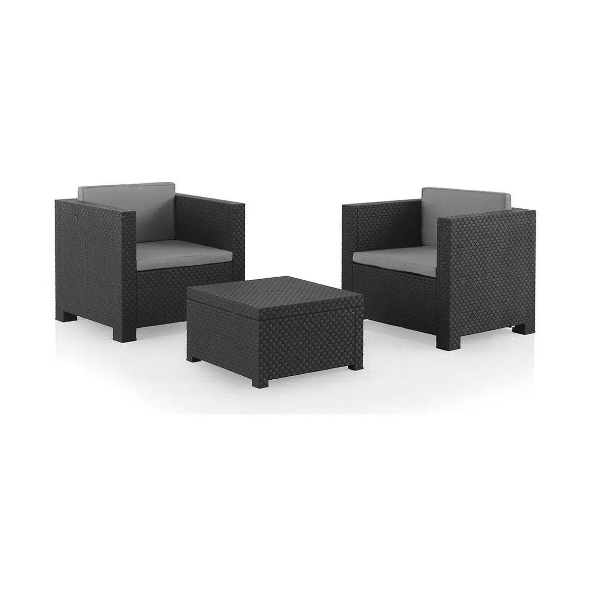 Ensemble Table avec 2 Sièges SP Berner Diva tete grafit Bigbuy