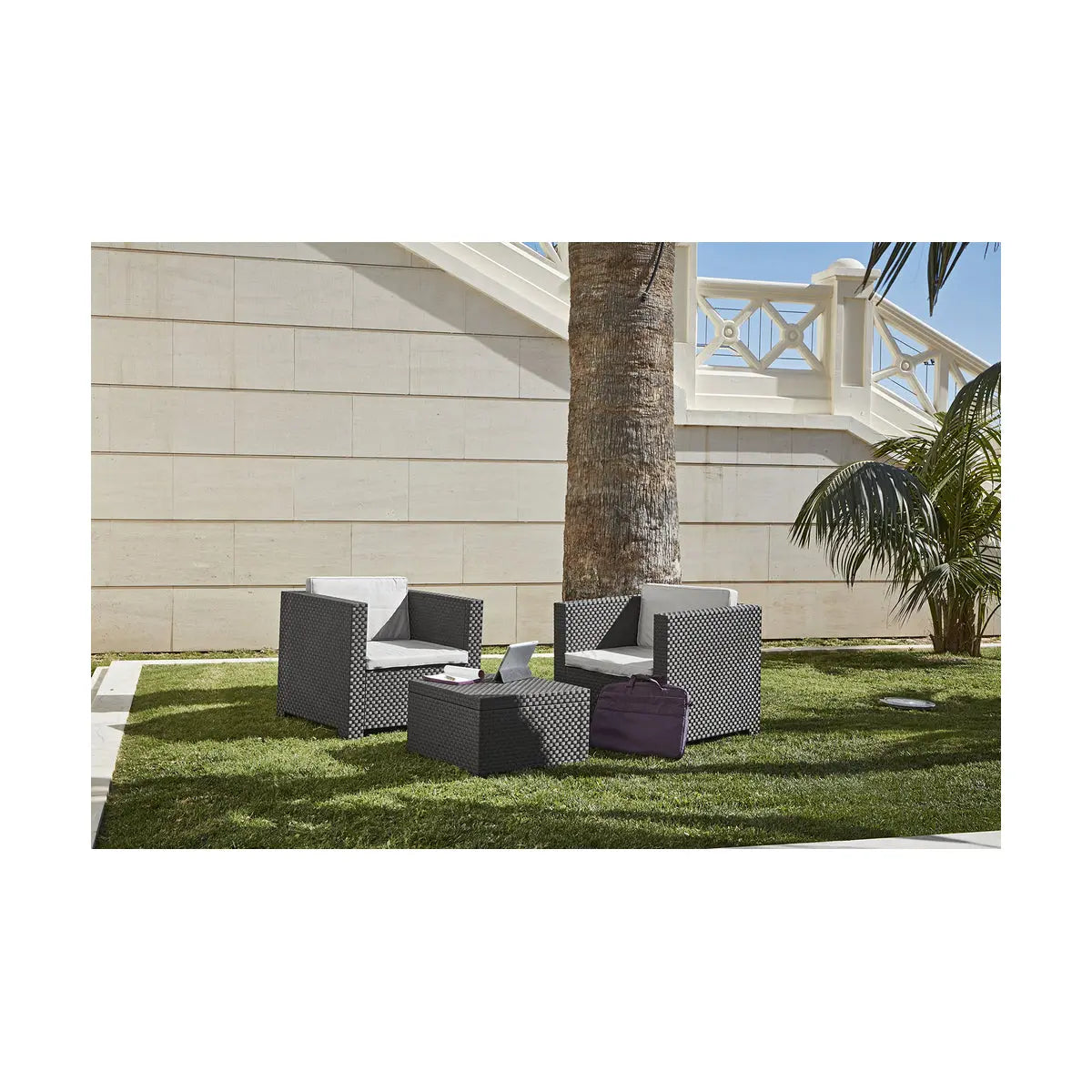 Ensemble Table avec 2 Sièges SP Berner Diva tete grafit Bigbuy