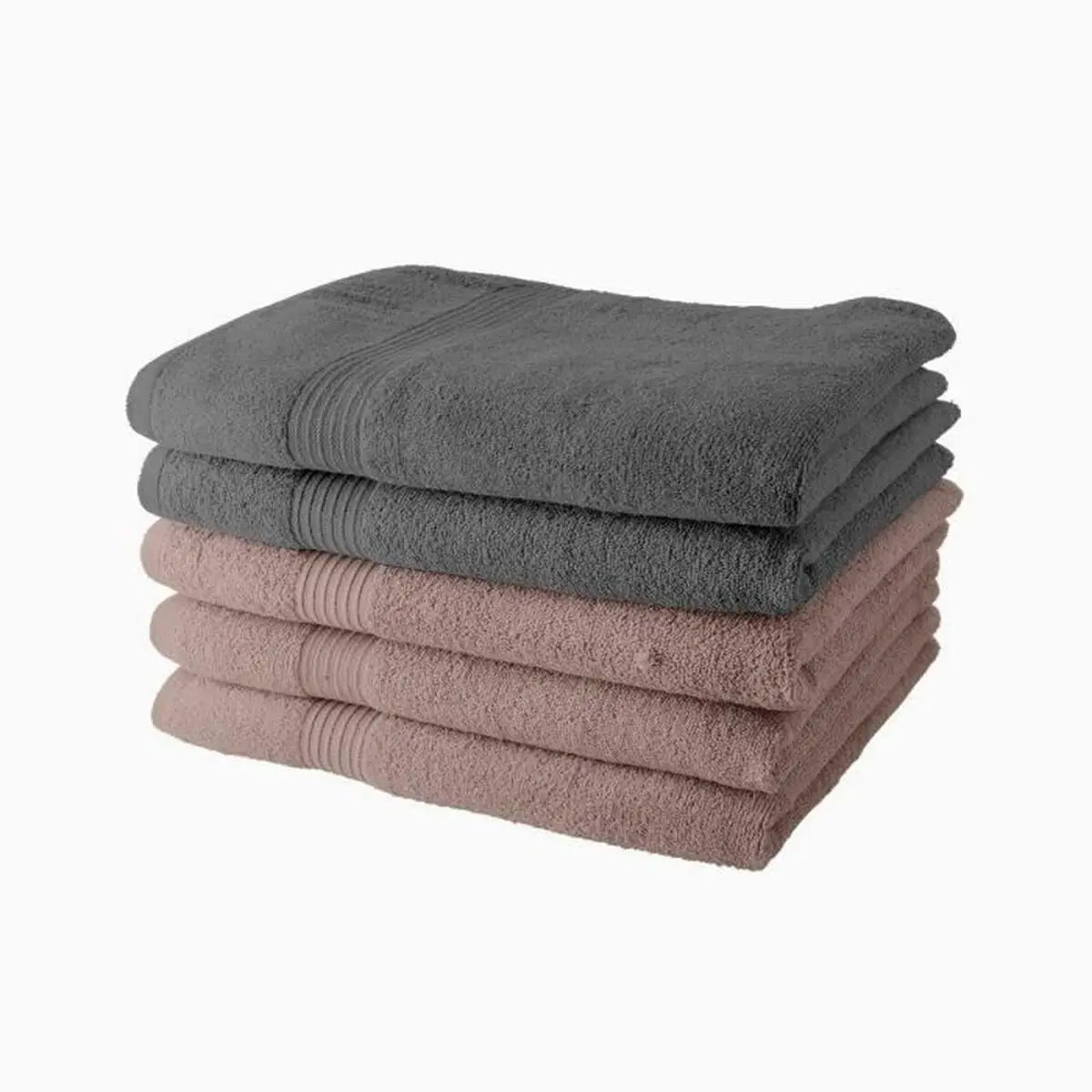 Ensemble de serviettes de toilette TODAY Gris Rose clair 5 Pièces 70 x 130 cm Mamm