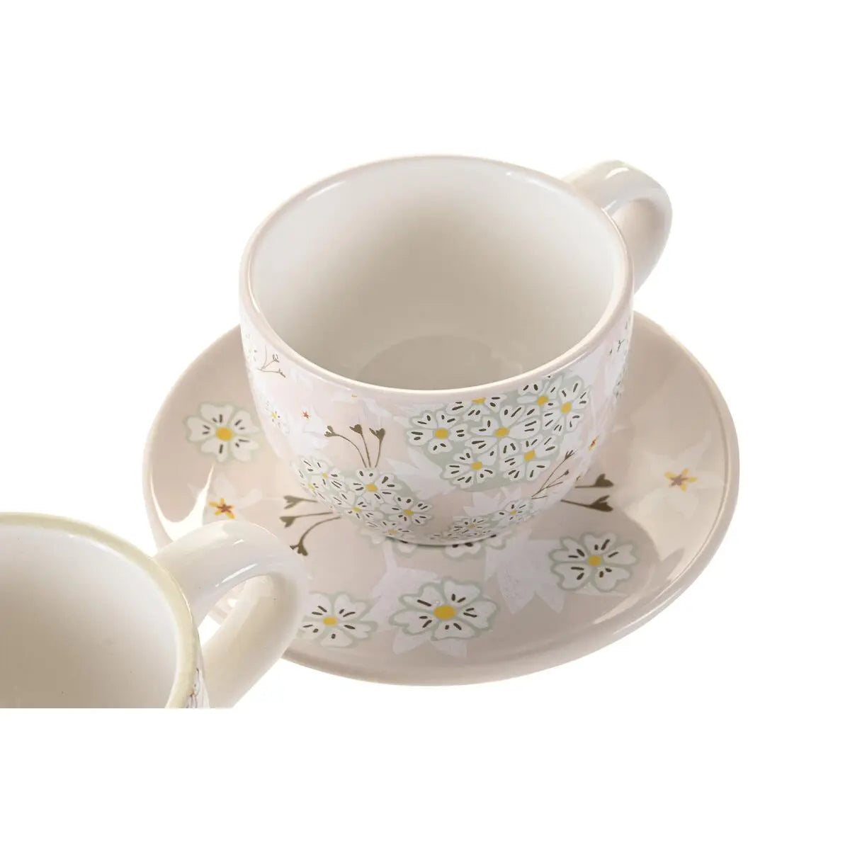 Ensemble de tasses à café DKD Home Decor Beige Métal Vert Dolomite (180 ml) (6 Pièces) Mamm