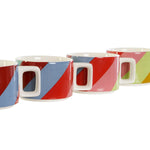 Ensemble de tasses à café DKD Home Decor Blanc Multicouleur Marron Clair Métal Bambou 260 ml Mamm