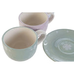 Ensemble de tasses à café DKD Home Decor Bleu Blanc Vert Lila Métal 180 ml Mamm