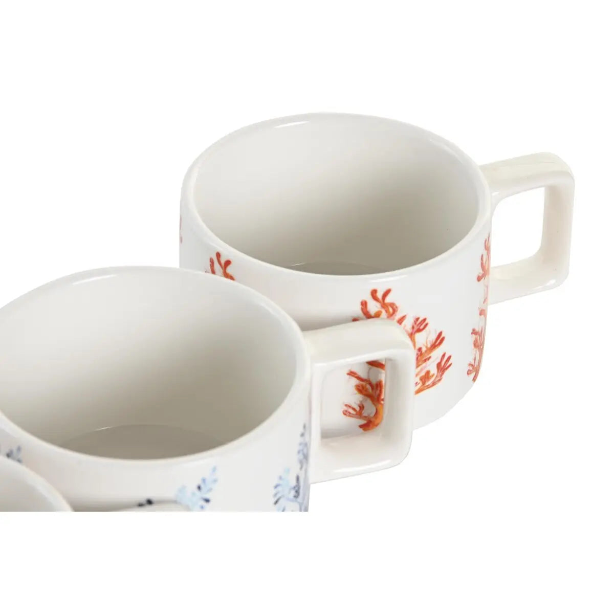 Ensemble de tasses à café DKD Home Decor Bleu Métal Fuchsia 260 ml 4 Pièces Dolomite Mamm