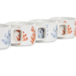 Ensemble de tasses à café DKD Home Decor Bleu Métal Fuchsia 260 ml 4 Pièces Dolomite Mamm