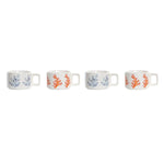 Ensemble de tasses à café DKD Home Decor Bleu Métal Fuchsia 260 ml 4 Pièces Dolomite Mamm