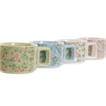 Ensemble de tasses à café DKD Home Decor Bleu Rose Métal Vert Fleurs Dolomite (13 x 9,5 x 6,5 cm) (4 pcs) (260 ml) Mamm