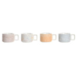 Ensemble de tasses à café DKD Home Decor Jaune Bleu Blanc Rouge Métal Bambou Dolomite 4 Pièces 260 ml Mamm