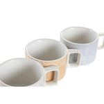 Ensemble de tasses à café DKD Home Decor Jaune Bleu Blanc Rouge Métal Bambou Dolomite 4 Pièces 260 ml Mamm