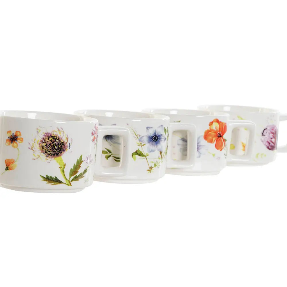 Ensemble de tasses à café DKD Home Decor Métal Dolomite (13 x 9,5 x 6,5 cm) (4 pcs) (260 ml) Mamm