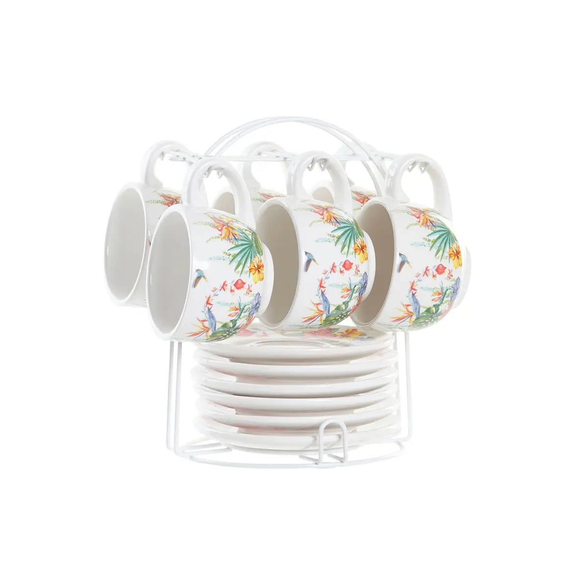 Ensemble de tasses à café DKD Home Decor Métal Multicouleur Dolomite (180 ml) Mamm