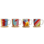 Ensemble de tasses à café DKD Home Decor Multicouleur Corail Bambou Dolomite 180 ml Mamm