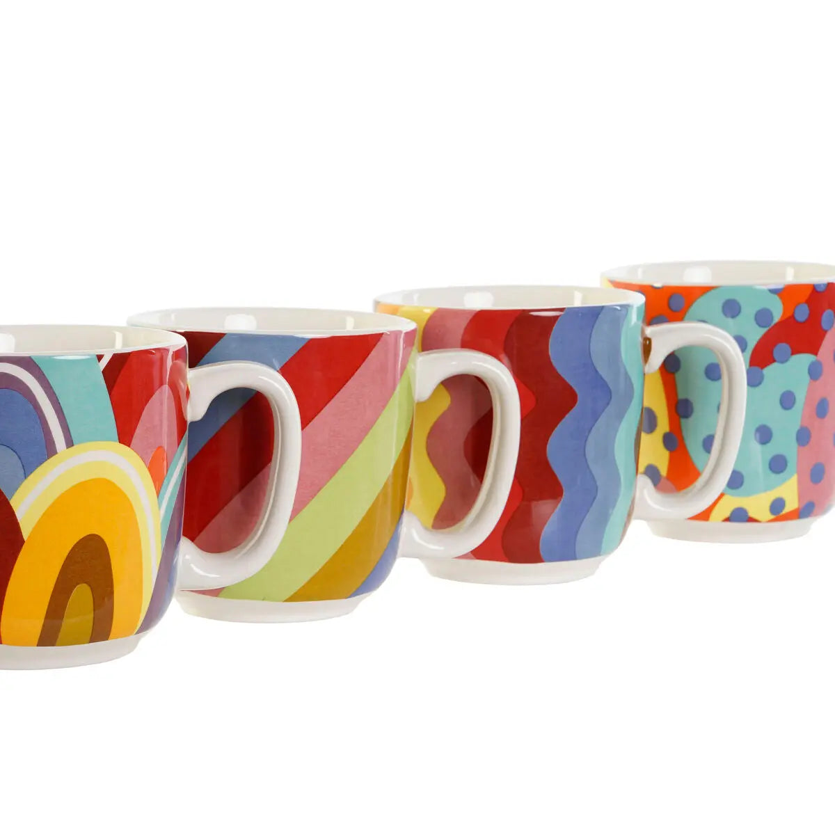 Ensemble de tasses à café DKD Home Decor Multicouleur Corail Bambou Dolomite 180 ml Mamm