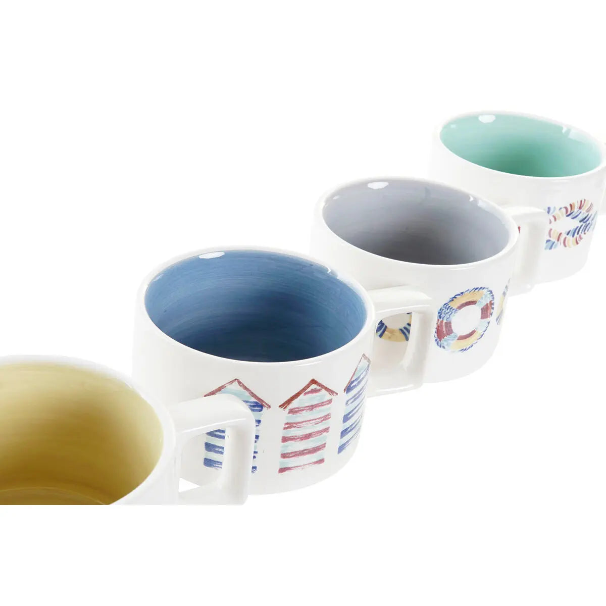 Ensemble de tasses à café DKD Home Decor Multicouleur Dolomite (260 ml) Mamm