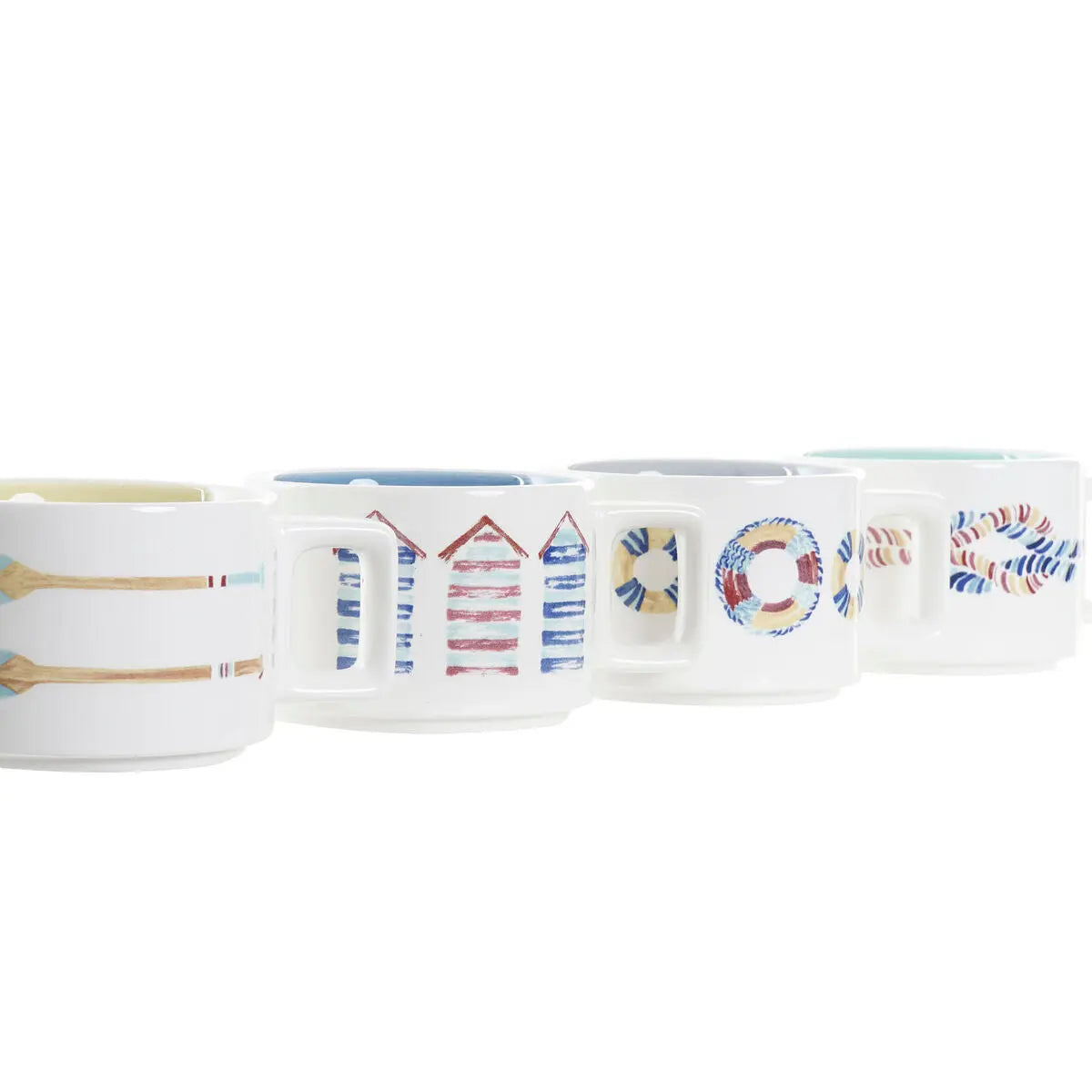 Ensemble de tasses à café DKD Home Decor Multicouleur Dolomite (260 ml) Mamm