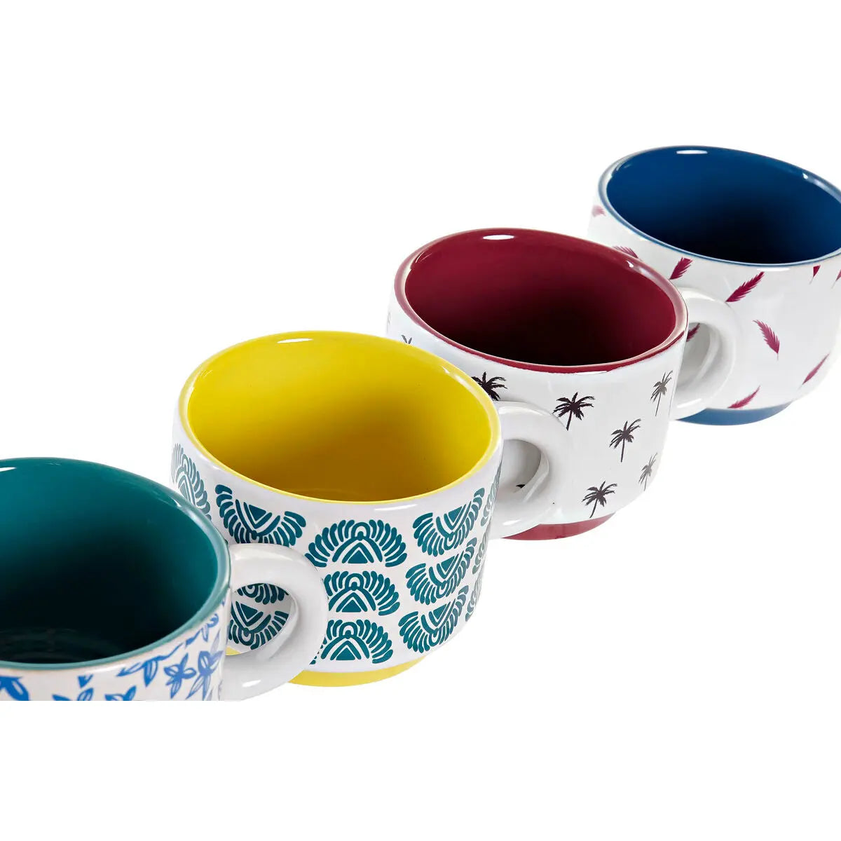 Ensemble de tasses à café DKD Home Decor Multicouleur Grès (150 ml) Mamm