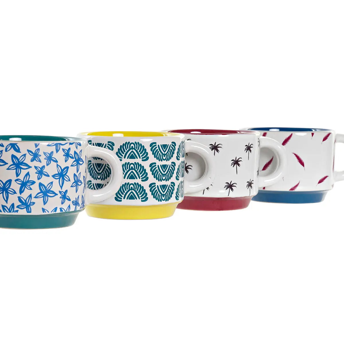 Ensemble de tasses à café DKD Home Decor Multicouleur Grès (150 ml) Mamm