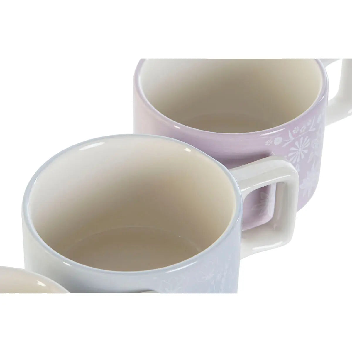 Ensemble de tasses à café DKD Home Decor Vert Bleu ciel Lila Métal Bambou 260 ml Mamm