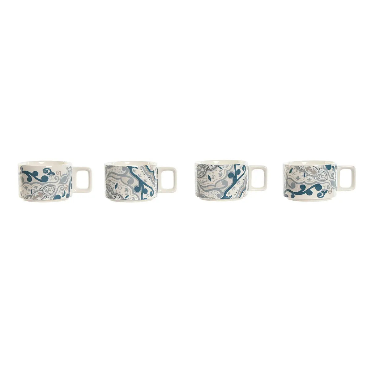 Ensemble de tasses à café Home ESPRIT Beige Gris Rose Lila Métal Bambou Dolomite 260 ml Mamm