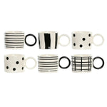 Ensemble de tasses à café Home ESPRIT Blanc Noir Porcelaine 90 ml Mamm