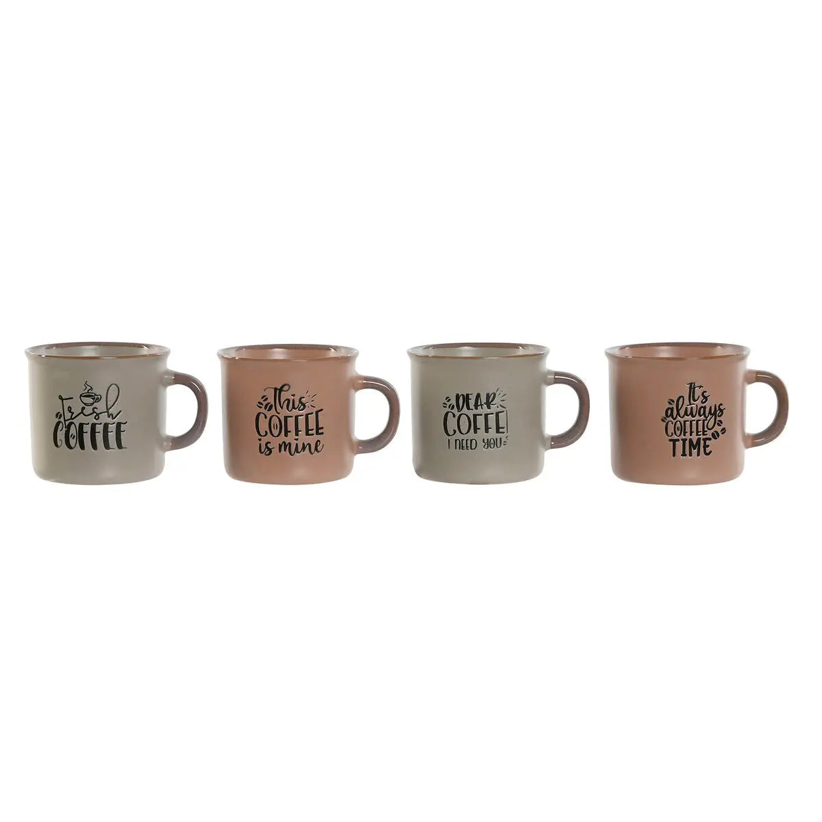 Ensemble de tasses à café Home ESPRIT Bleu Rose Grès 4 Pièces 180 ml Mamm
