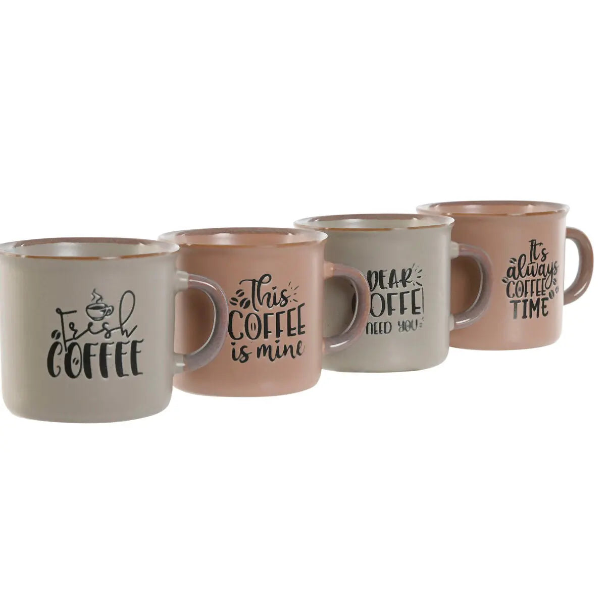 Ensemble de tasses à café Home ESPRIT Bleu Rose Grès 4 Pièces 180 ml Mamm