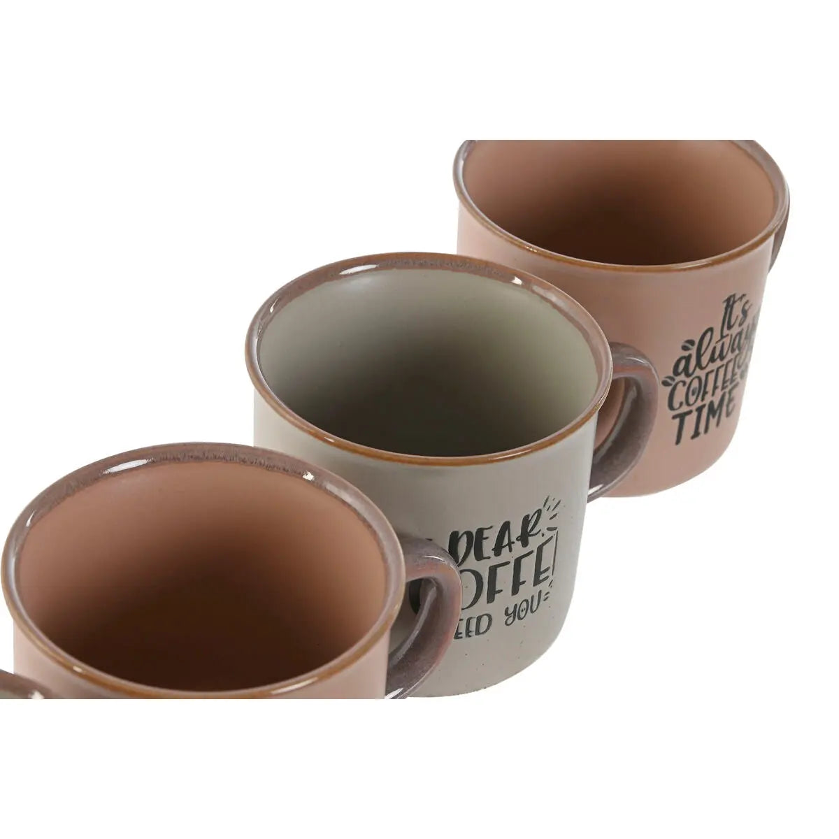 Ensemble de tasses à café Home ESPRIT Bleu Rose Grès 4 Pièces 180 ml Mamm