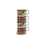 Ensemble de tasses à café Home ESPRIT Bleu Vert Rose Lila Métal Bambou Dolomite 260 ml Mamm