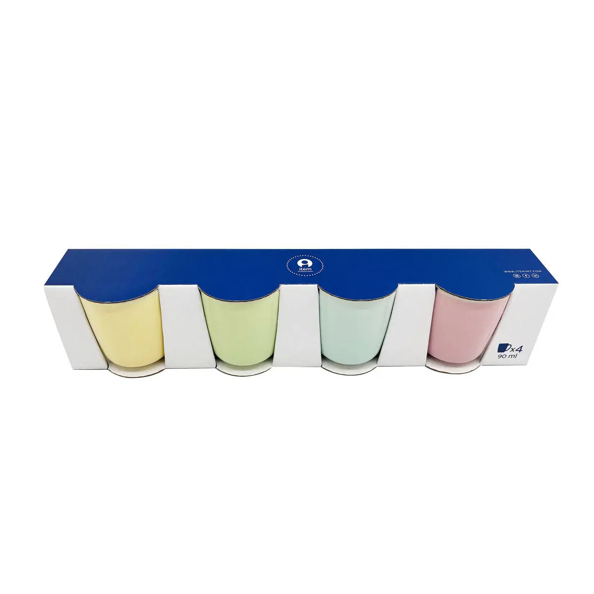 Ensemble de tasses à café Home ESPRIT Jaune Bleu Vert Rose Porcelaine 90 ml 4 Pièces Mamm