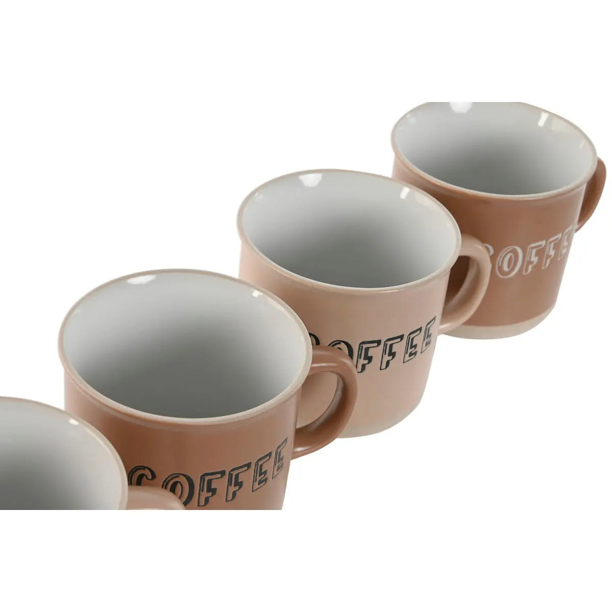 Ensemble de tasses à café Home ESPRIT Marron Grès 4 Pièces 180 ml Mamm