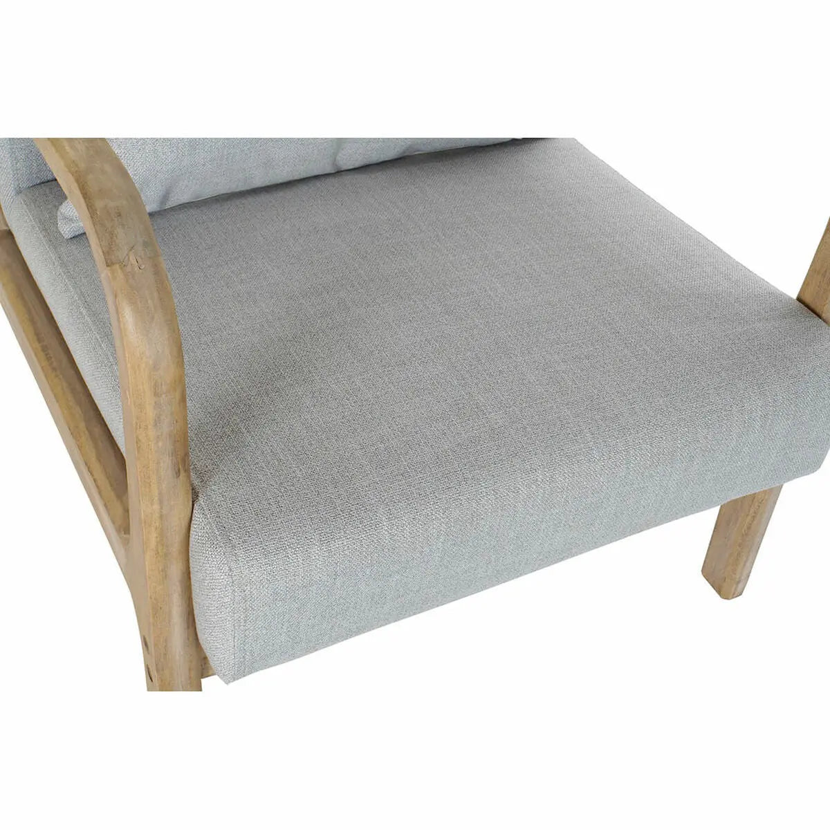 Fauteuil DKD Home Decor Gris Polyester Lin Bois d'hévéa (65 x 83 x 74 cm) Bigbuy