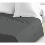 LOVELY HOME Drap Plat 100% coton 240x300 cm gris foncé Octopia