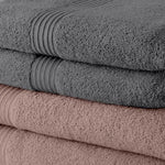 Lot de 10 serviettes de Toilette TODAY 50x90 cm 100% Coton - 5 roses des sables + 5 acier Mamm