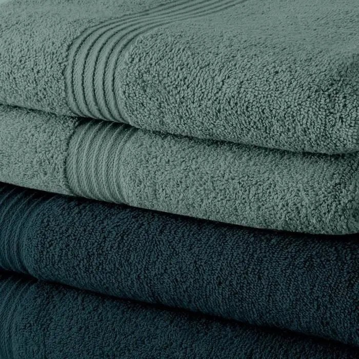 Lot de 5 Draps de Bain TODAY 70x130 cm 100% Coton - 3 paon + 2 celadon Mamm