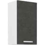 Meuble haut 1 porte battante - Gris mat - L 40 x P 31,6 x 72 cm - LASSEN Mamm
