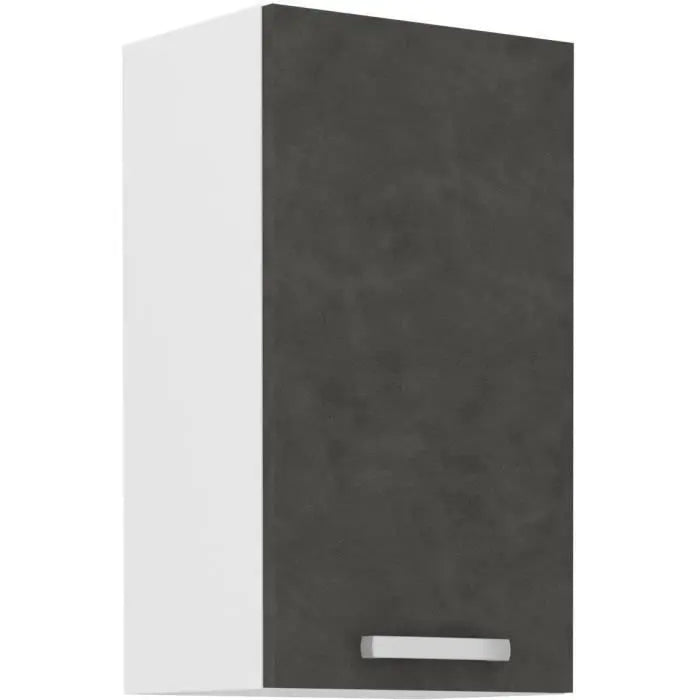 Meuble haut 1 porte battante - Gris mat - L 40 x P 31,6 x 72 cm - LASSEN Mamm